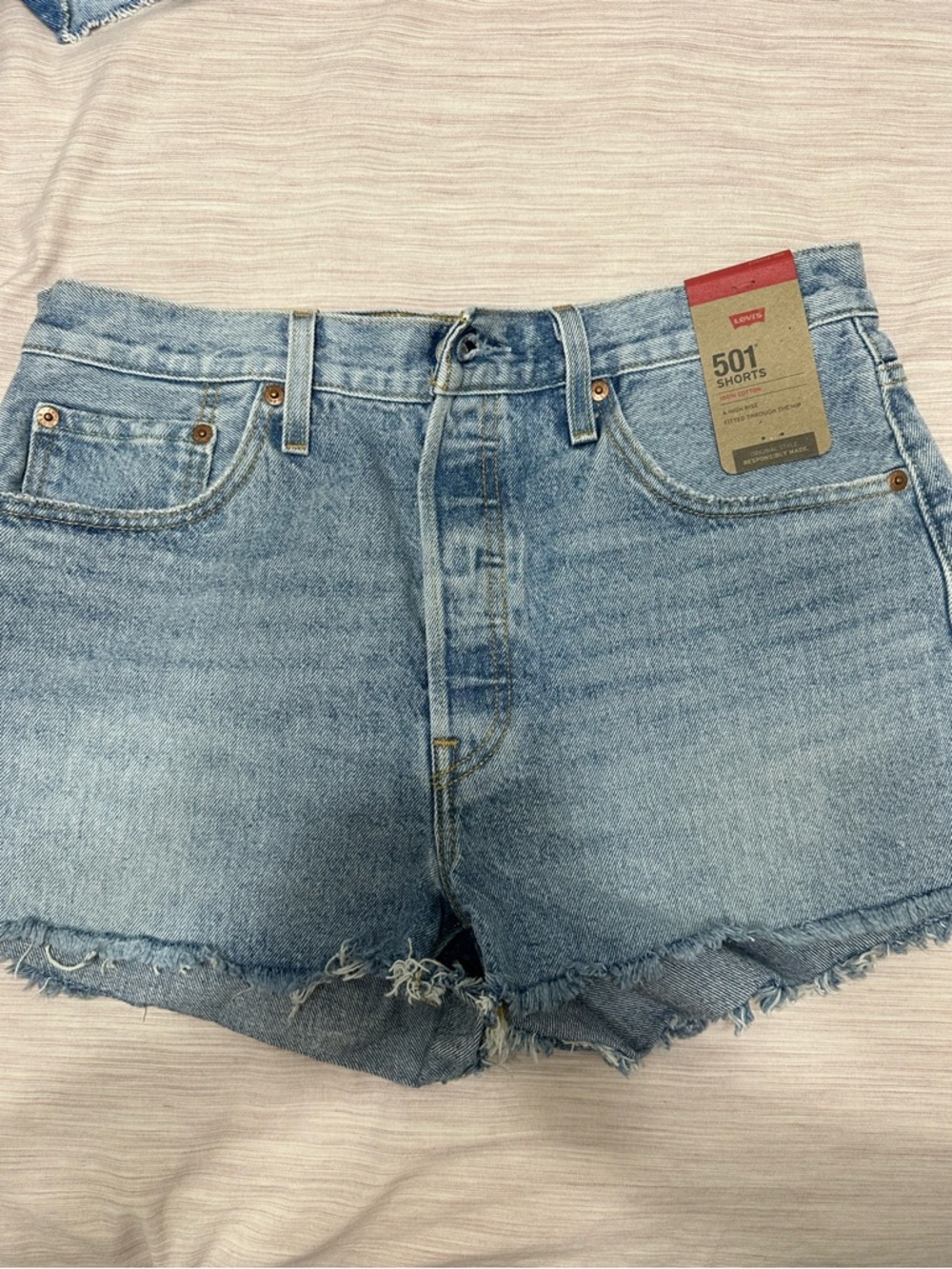 Levi's Light Blue Denim Cutoff 501 Women's Shorts